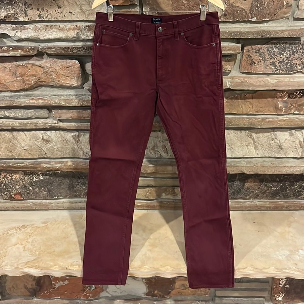 J. Crew Factory The Sutton Burgundy Cotton Five Pocket Pants